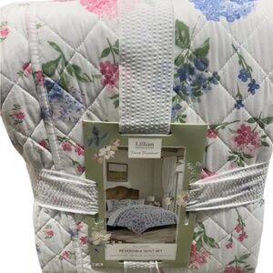 Lillian August French Farmhouse Full/Queen Floral Quilt Set 88”x92”